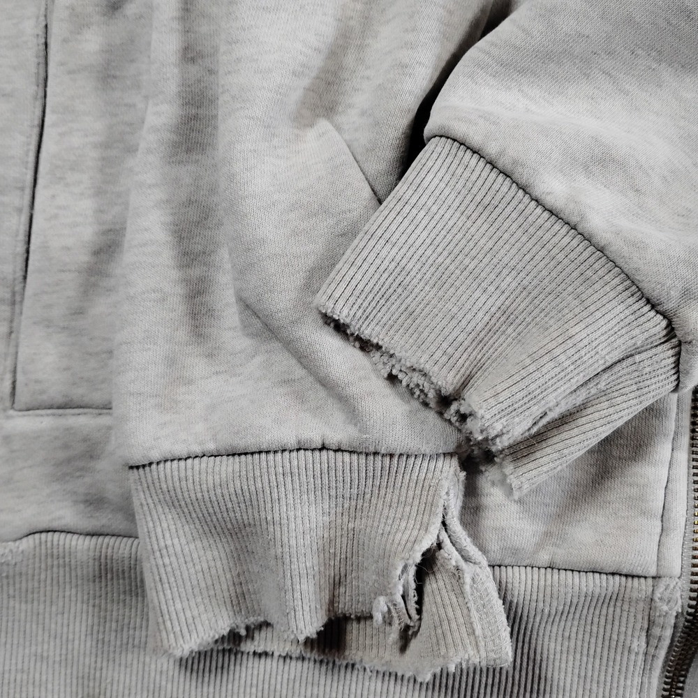 Vuori Womens Restore Hoodie VW251 Full Zip Gray Distressed Athleisure Medium - Picture 9 of 12